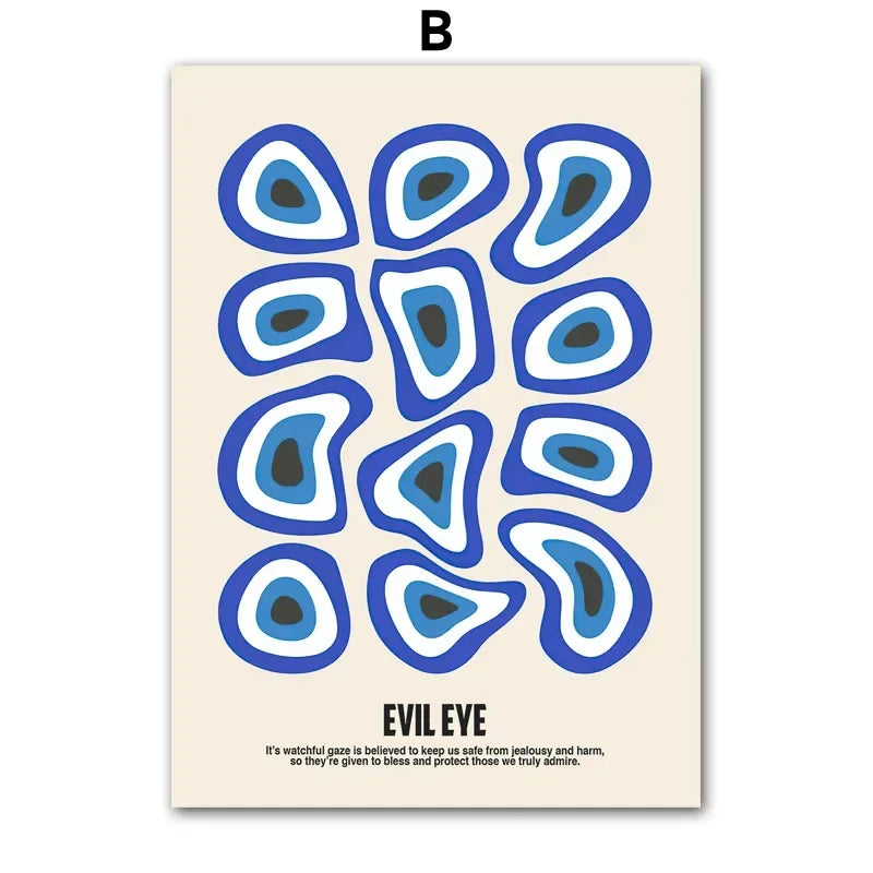 Classic Abstract Wall Art Blue Evil Eye Picasso Bauhaus HD Canvas Print Poster Home Living Room Bedroom Decorative Painting