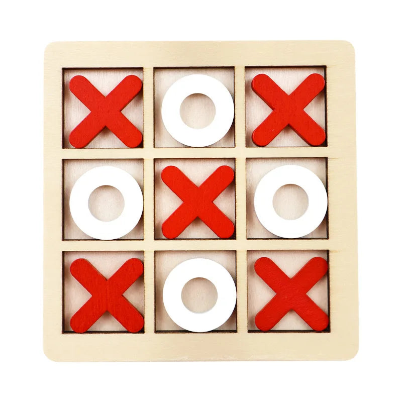 Jeu de puzzle en bois de Tic Tac Toe pour deux joueurs, jeu de société interactif de logique et de stratégie, cadeau d'anniversaire pour garçons et filles, pour fêtes de famille