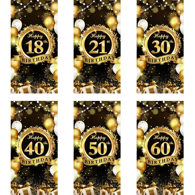 Joyeux Anniversaire Fond 18 21 30 40 50 60 Décoration de Fête d'Anniversaire Bannière d'Anniversaire Drapeau Suspendu Décoration de Fond 30ème Anniversaire