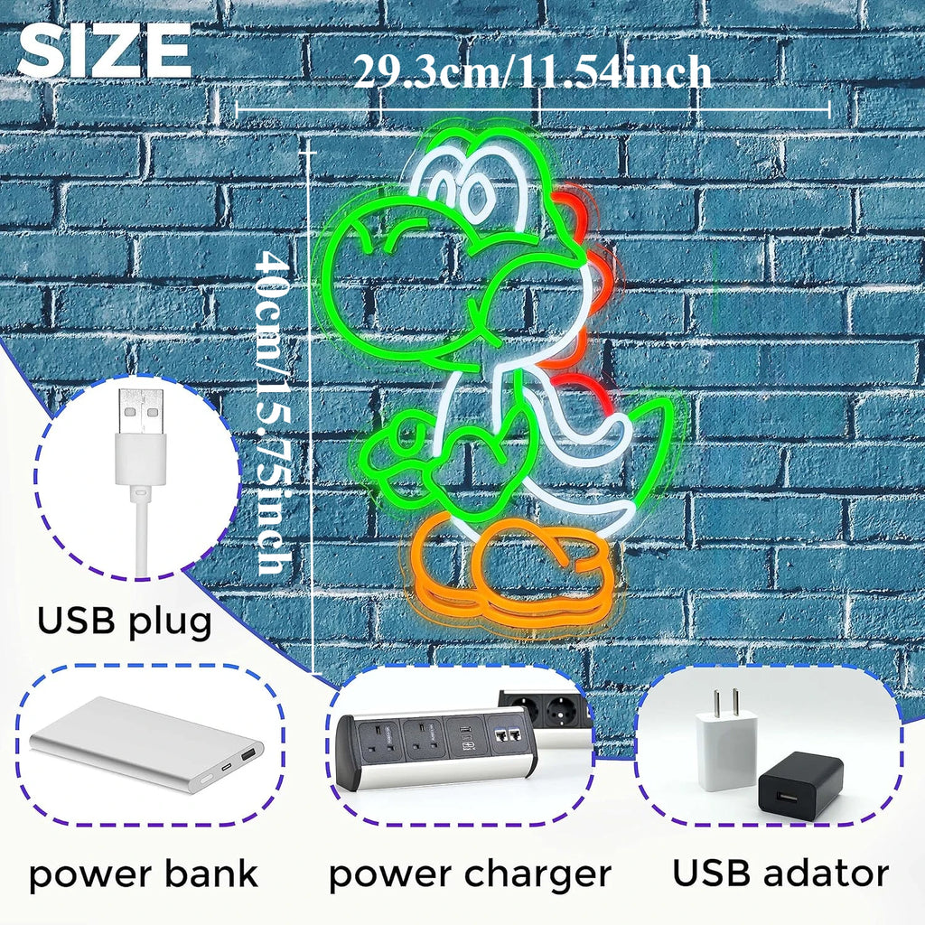 Dinosaurios Letrero de neón Bar Copa de vino Luz de neón LED Alimentado por USB para Sala de juegos Cueva de hombre Club Bar Tienda Pared Fiesta de cumpleaños