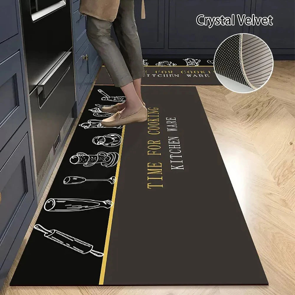 Alfombra de suelo de cocina VIKAMA, alfombra de entrada para sala de estar y dormitorio, decoración del hogar, alfombra larga pequeña para pasillo de lavadero
