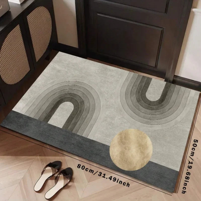 Alfombra minimalista de línea VIKAMA, felpudo para recibidor, alfombrilla para puerta de cocina y baño, resistente a las manchas y fácil de limpiar, decoración del hogar