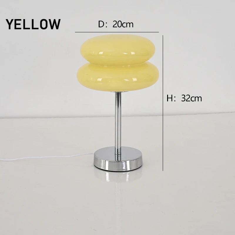 Ins Glass Stained Table Lamp Children's Lamp Bedroom Bedside Atmosphere Lamp Decoration Egg Tart Lamp Drop Shipping Dropshipping