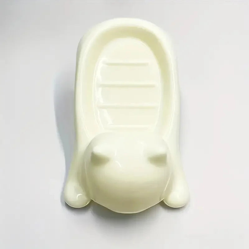 Porte-savon mignon en forme de chat de dessin animé avec drainage, support en plastique pour salle de bain, idéal pour le rangement de savon et d'éponges, porte-savon décoratif