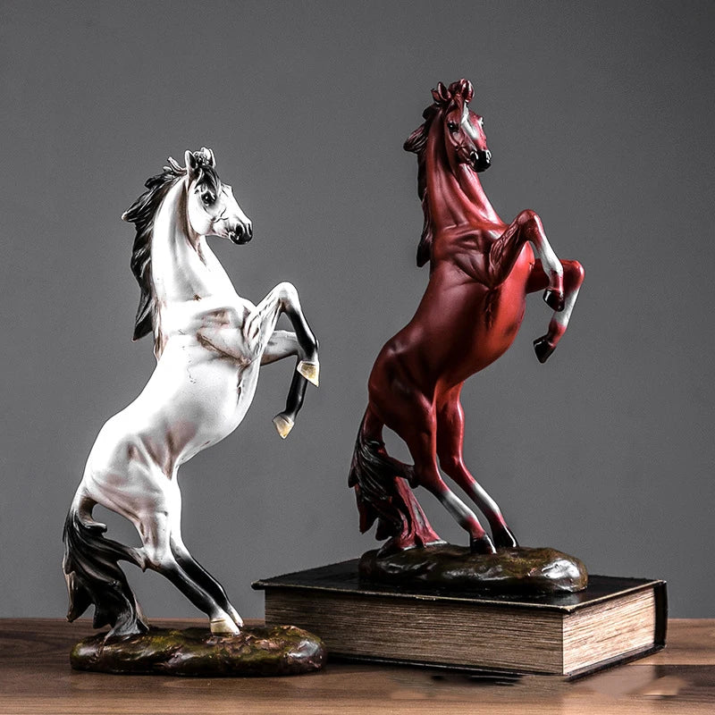 Escultura de caballo de estilo europeo, estatua de animal de resina, recuerdo decorativo, regalo para decoración de sala de estar, oficina, estudio, escritorio
