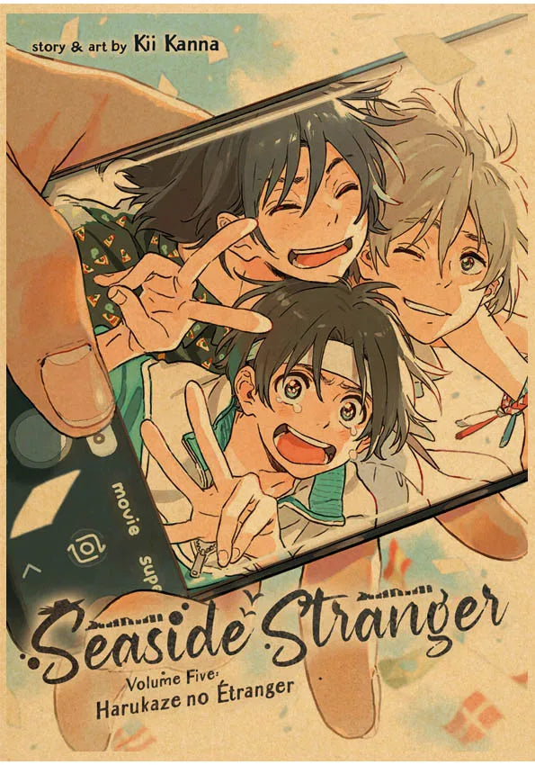 Umibe No Etranger Póster Anime Arte de Pared PÓSTER RETRO vintage papel kraft Pinturas Impresiones Imagen Para Niños Decoración Habitación Hogar Regalo