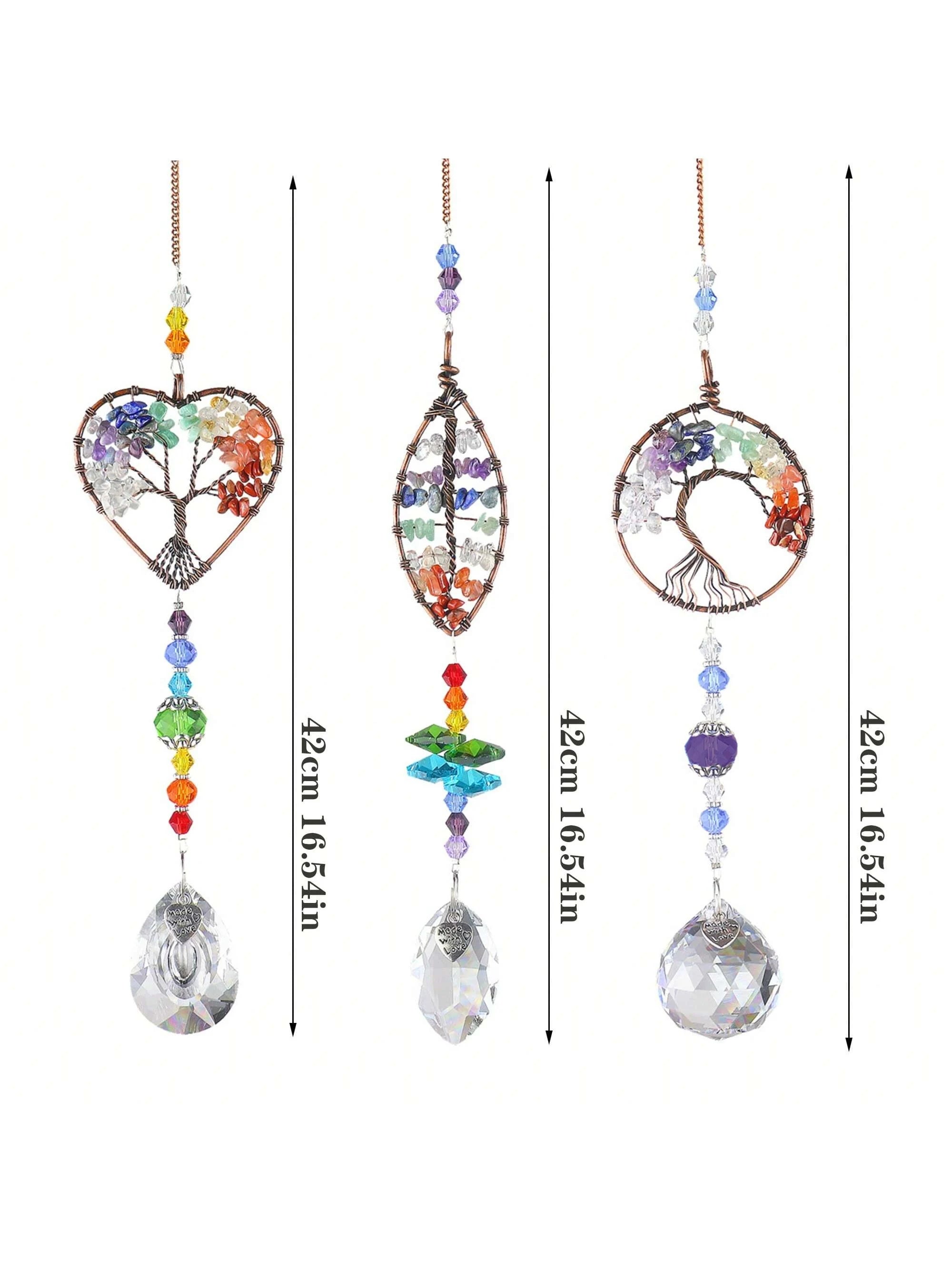 Tree of Life  Crystal Suncatchers for Windows Hanging Sun Catchers Decor with Prisms for Home Indoor Outdoor Car Making Rainbows