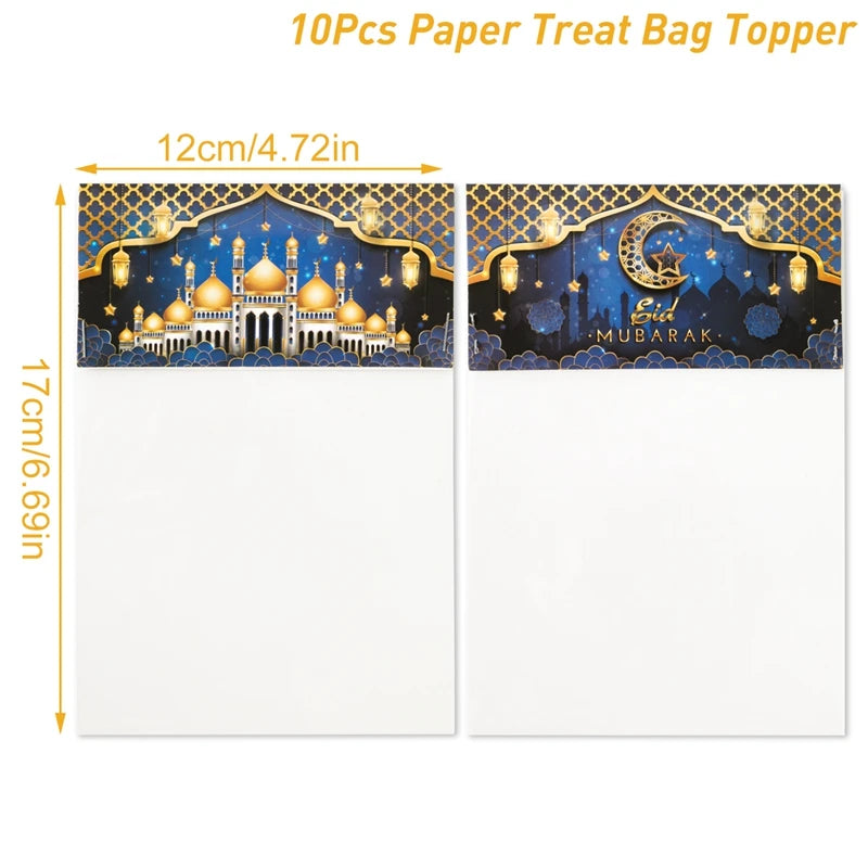 Eid Mubarak Treat Bag Topper Candy Bag Ramadan Decorations For Home 2025 Islamic Muslim Party Decor Ramadan Kareem EID Al Adha