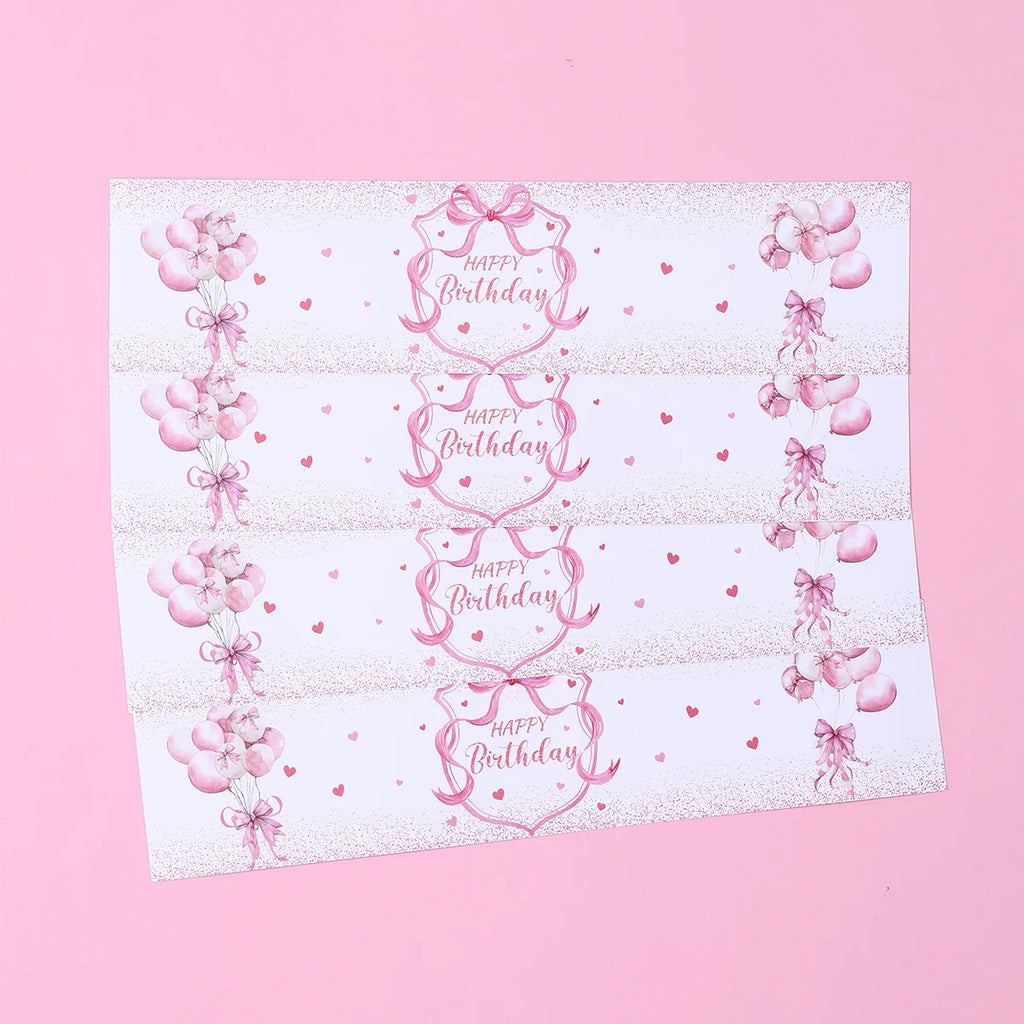Pegatinas de botellas con lazo rosa, decoración de fiesta de 1er cumpleaños, para niñas, bodas, fiestas de cumpleaños, suministros, recuerdos, decoración de baby shower