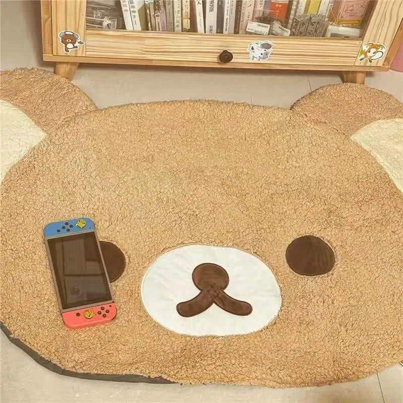 VIKAMA Alfombra Decorativa de Peluche Suave con Diseño de Perezoso de Dibujos Animados, Tapete Cómodo para Sala de Estar, Dormitorio, Decoración del Hogar