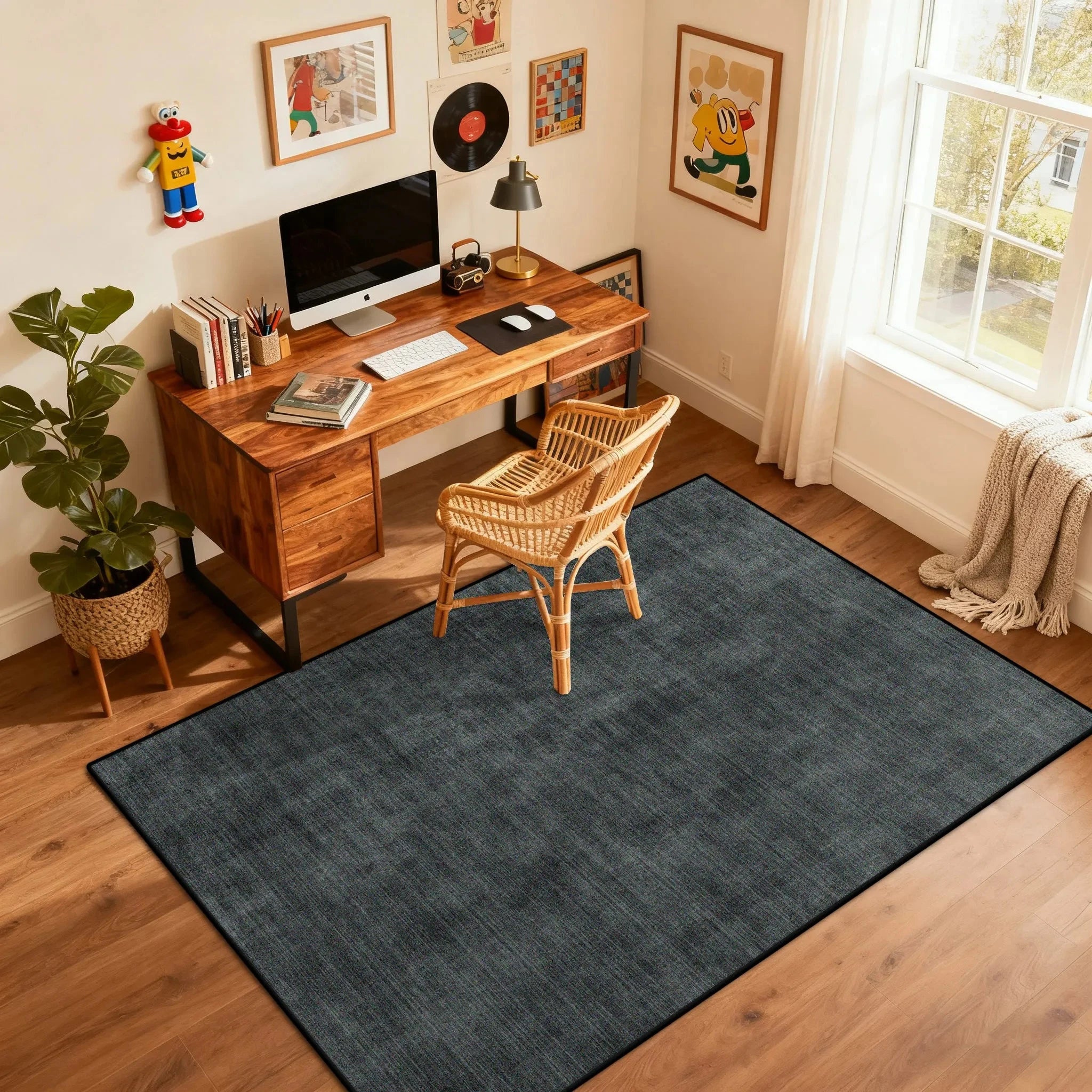 Alfombra de lujo para dormitorio VIKAMA, alfombra para sala de estar, cojín antideslizante y fácil de limpiar para silla de escritorio de oficina, decoración del hogar