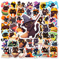 10/30/50pcs Mignon Chat Noir Graffiti Autocollants Esthétiques Décalcomanies Réfrigérateur Ordinateur Portable Téléphone Drôle Papeterie Autocollant Jouets pour Enfants