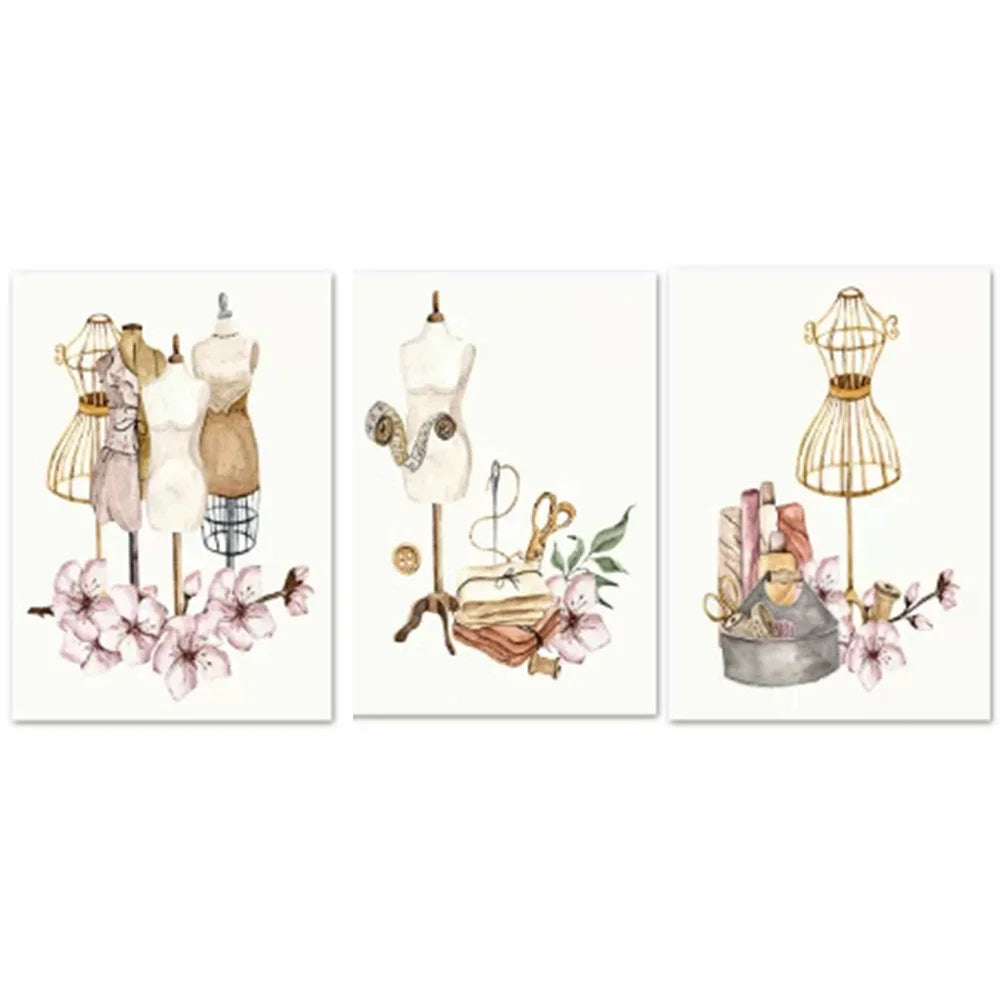 Bohème, Décoration murale, Vêtements pour femmes, Machines à coudre, Affiches sur toile HD pour la décoration du salon et de la chambre à coucher