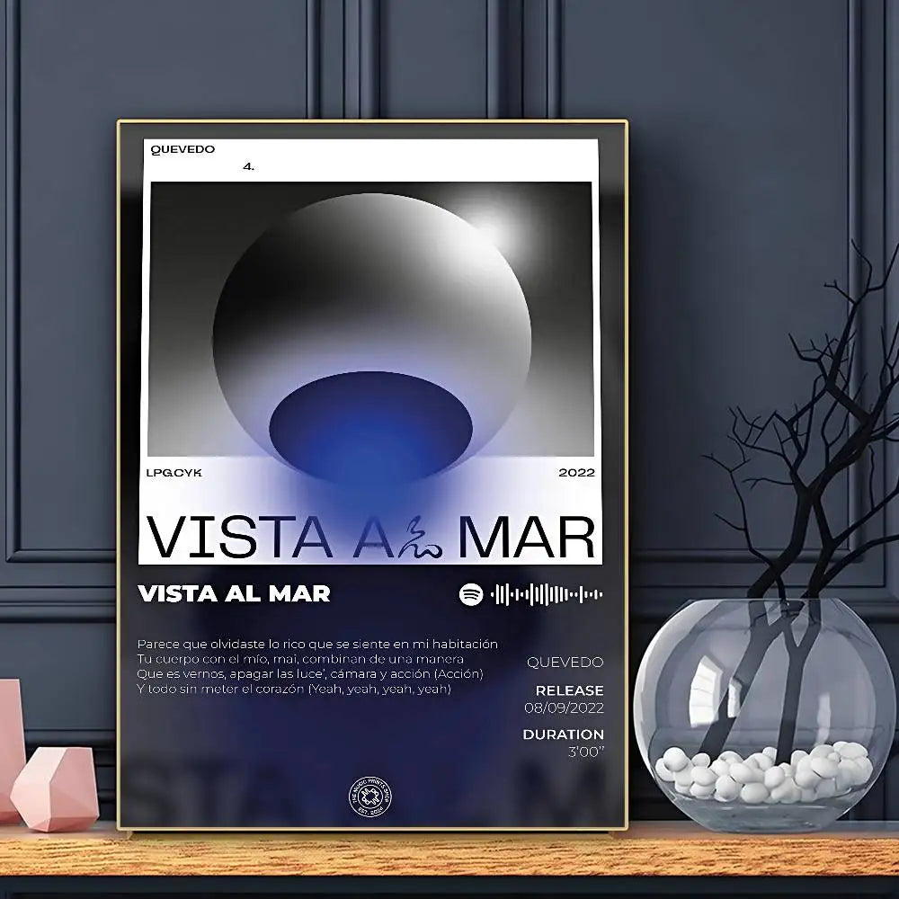 Póster de Quevedo HD Arte Adhesivo de Pared Impermeable Decoración para Sala de Estar Bar