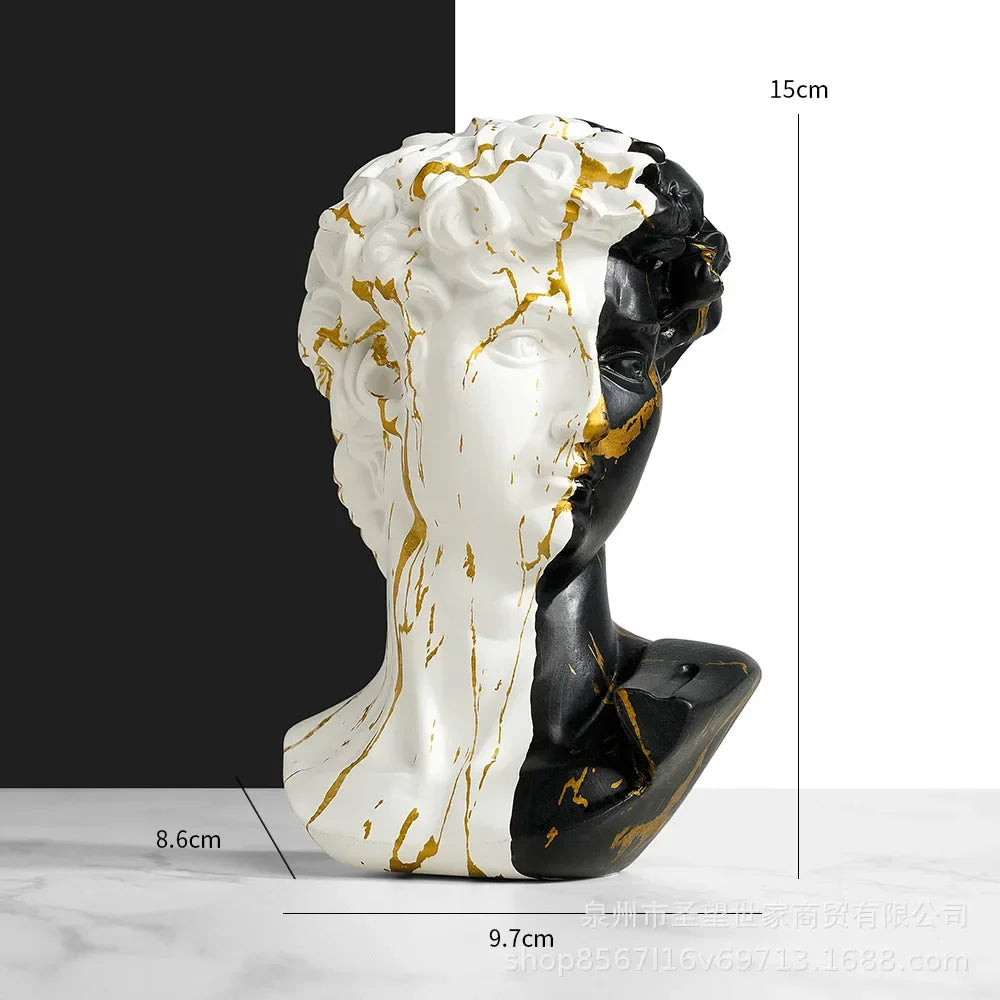 Statue de David de style européen 15 cm, sculpture en résine, art de Michel-Ange, décor de bureau, petite sculpture d'art, réplique de qualité galerie