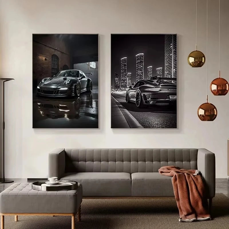Trending Cars Porsche 911 GT3 RS Retro Cartel de Ciudad y Grabados Lienzo Pintura Arte de Pared Imágenes para el Hogar Sala de Estar Cuadros