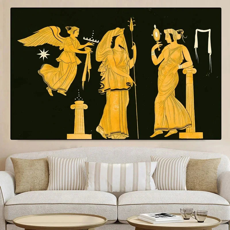Classic Vintage Wall Art Like Ancient Greek Mythology, Ancient Life, HD Canvas Print Poster. Home Living Room Bedroom Decoration