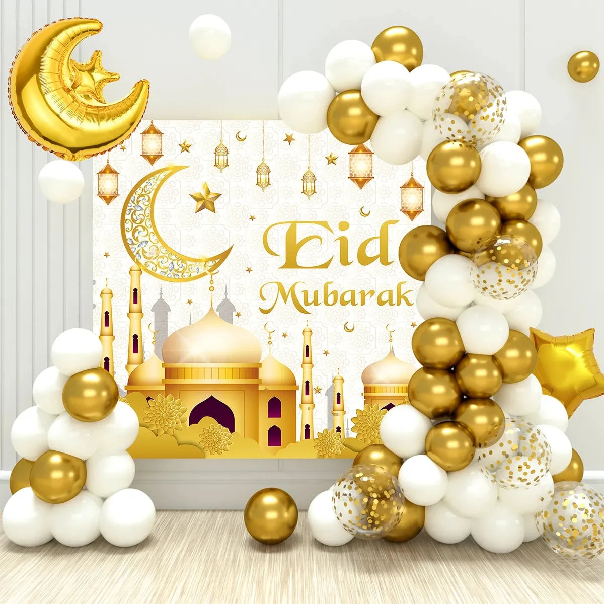 Ballons Aïd Moubarak Fond Ramadan Kareem Décoration Ramadan Moubarak Musulman Islamique Joyeux Aïd Festival Fête Fournitures 2025