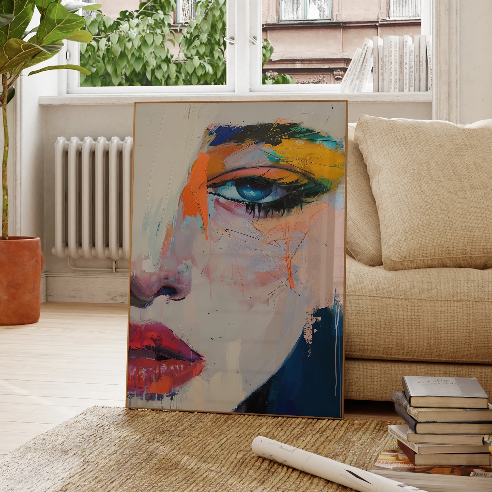 Abstraction moderne Figures vibrantes Peinture d'art coupable Impression Affiche Toile pour salon Chambre à coucher Mur de galerie Décoration intérieure