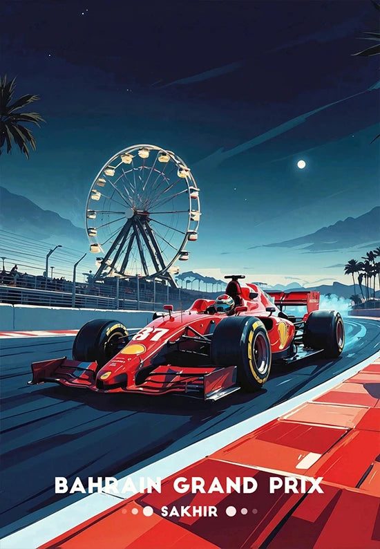 Iconic Formula 1 Racing Grand Prix Poster F1 Super Cars Aesthetic Wall Decor Racing Car Fans Home Room Wall Art Canvas Painting