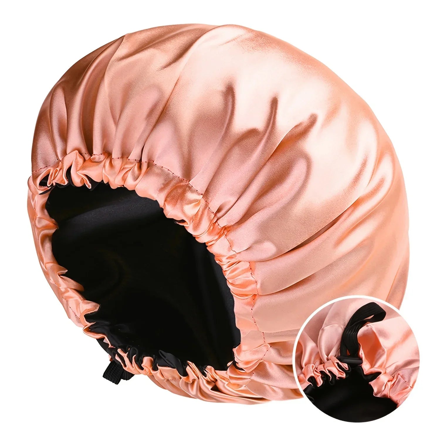 Gorro de moda para mujer, de seda suave y lisa, doble capa, con botón ajustable, para uso diario en casa, cómodo para dormir
