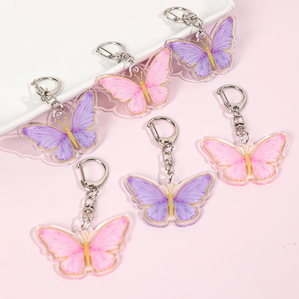 6 llaveros de mariposa para decoración de mochilas, decoración de fiesta de primer cumpleaños, decoración de mariposa para niñas, baby shower