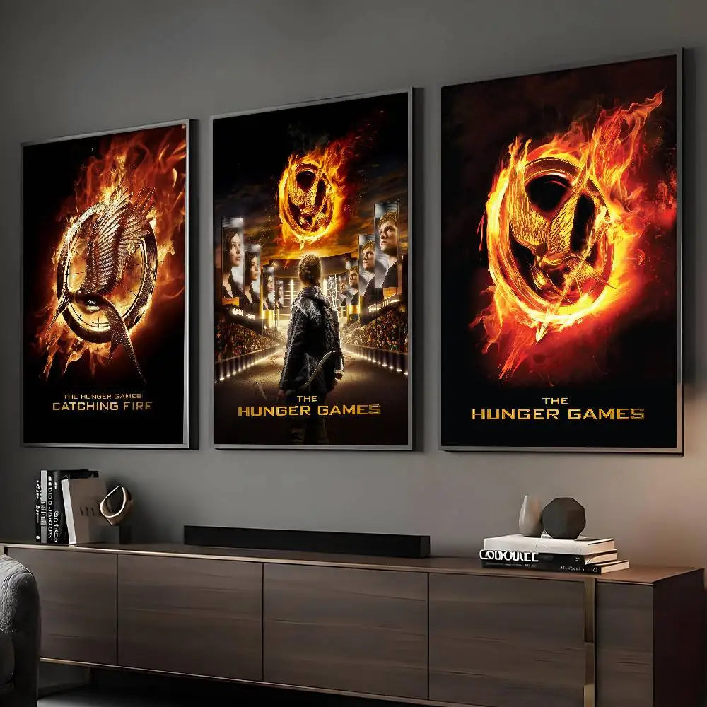 Affiche de film classique The Hunger Games – Décoration murale adhésive étanche pour chambre à coucher, salon, bar, esthétique