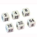 Lot de 10 dés à 6 faces multiples 2 4 8 16 32 64 Dés de jeu de puzzle amusants éducatifs 15,8 mm