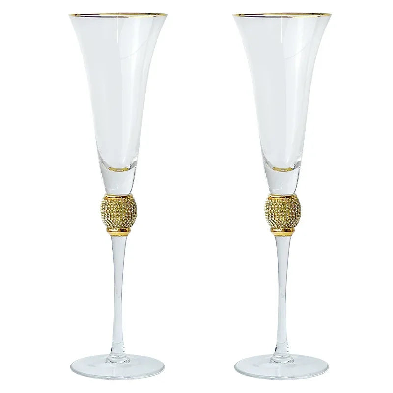 Lot de 2 verres créatifs à bord doré, tasse à vin rouge, cocktail, champagne, whisky, tasse à boire, gobelet de fête, fournitures de mariage, cadeau