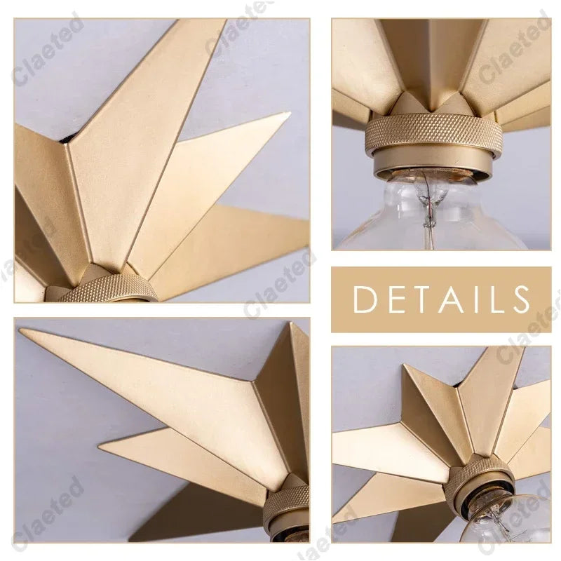 Lámpara de pared creativa con forma de estrella, lámpara de pared LED para sala de estar de lujo, dormitorio, cabecera, hoteles, fondo, aplique de pared decorativo para el hogar
