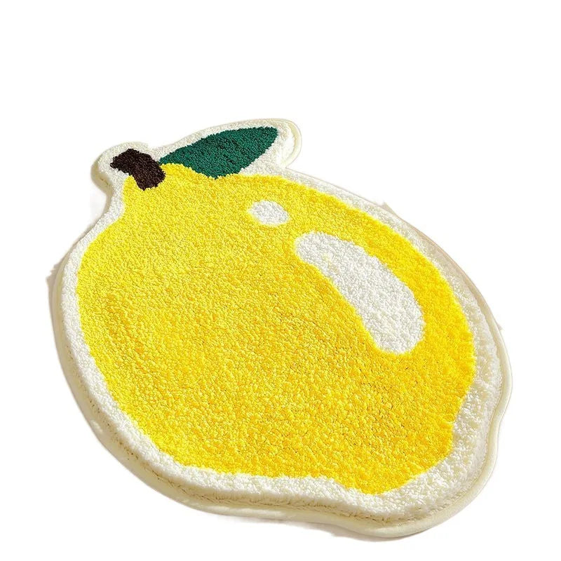 Tapis d'imitation cachemire VIKAMA Little Fresh Fruit, spécial tapis chaud lavable en machine pour salle de bain, tapis de porte, paillasson de porche, décoration d'intérieur