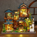 Kit de construction miniature Pavillon d'orchidées élégant DIY - Modèle 3D fait main style Ancien chinois, créatif Noël noir