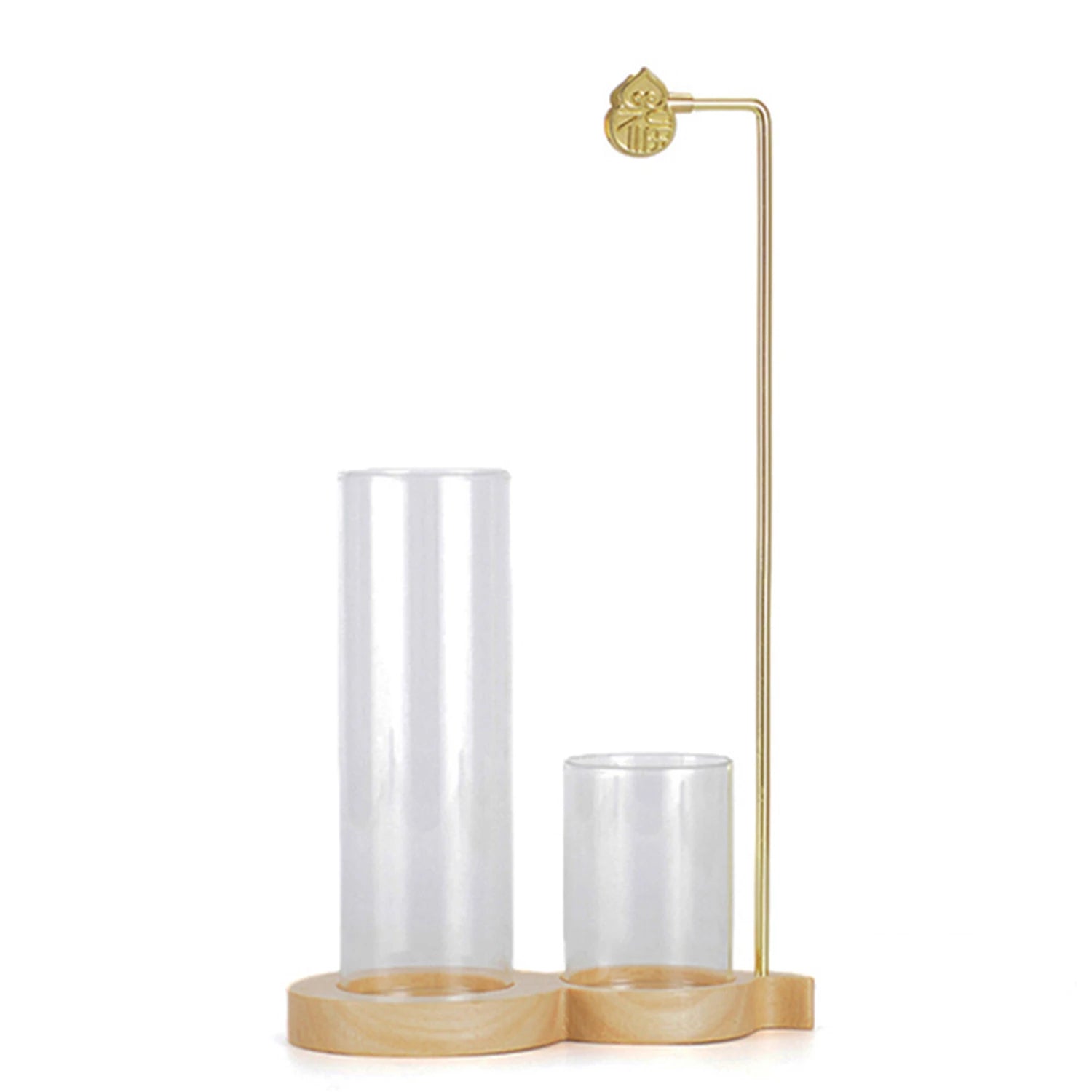 2 in 1 Gourd-shaped Incense Burner Anti-Ash Incense Holder with Glass Ash Catcher and Incense Storage for Yoga Meditation Spa