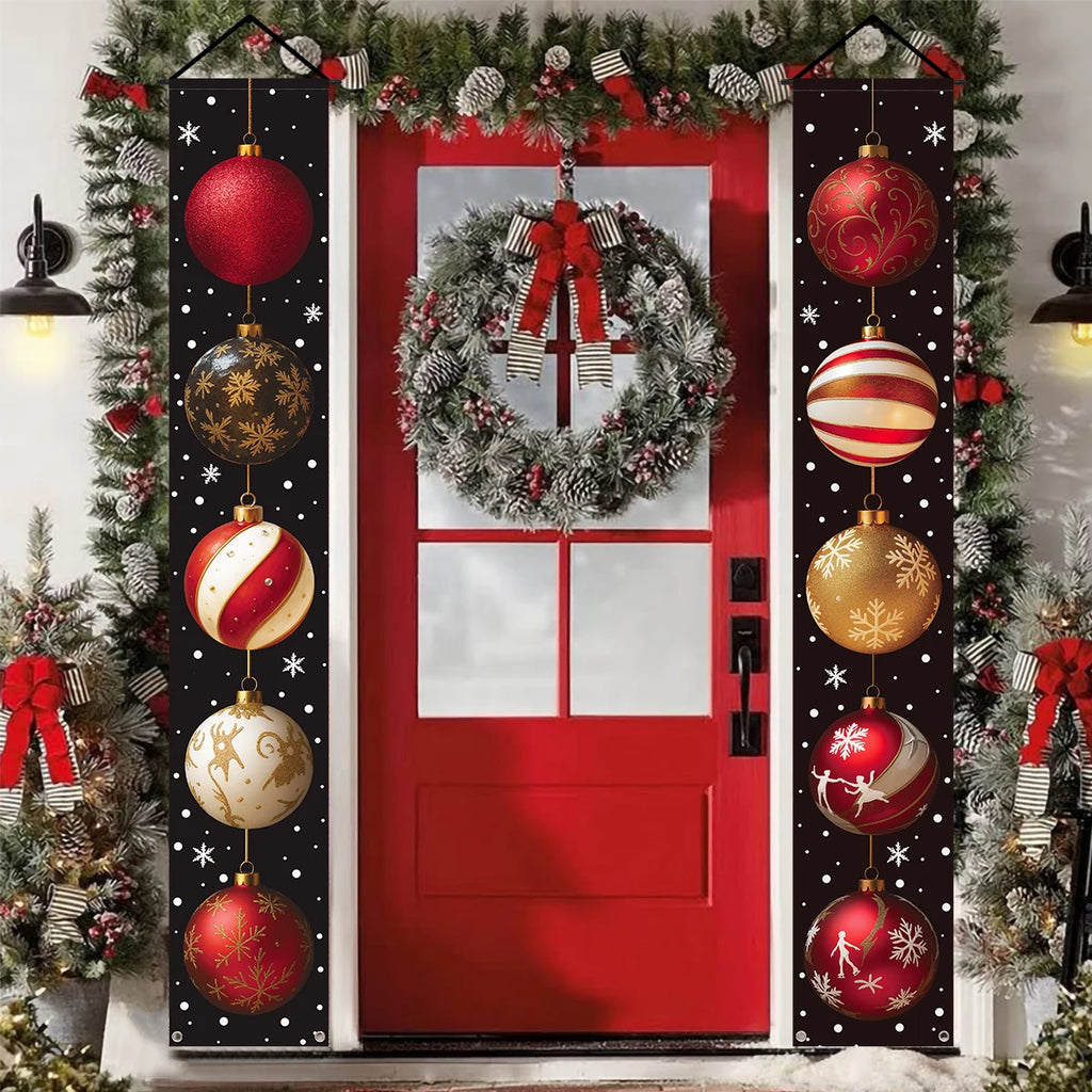 Adornos de Navidad para Puertas, Feliz Navidad para el Hogar 2025, Pancarta para Chimenea o Porche, Decoración Navideña para Año Nuevo