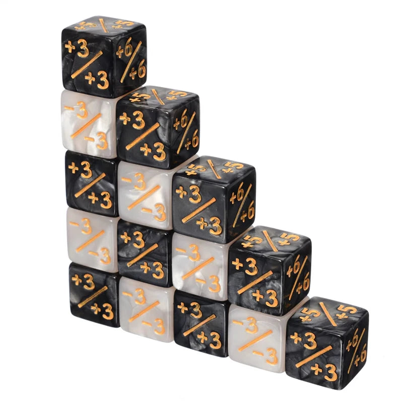 10 dados de 16mm de 6 caras para contadores +1/-1, dados de juguete para niños, dados de conteo para MTG Magic The Gathering, fichas de juego de cartas y dados de lealtad