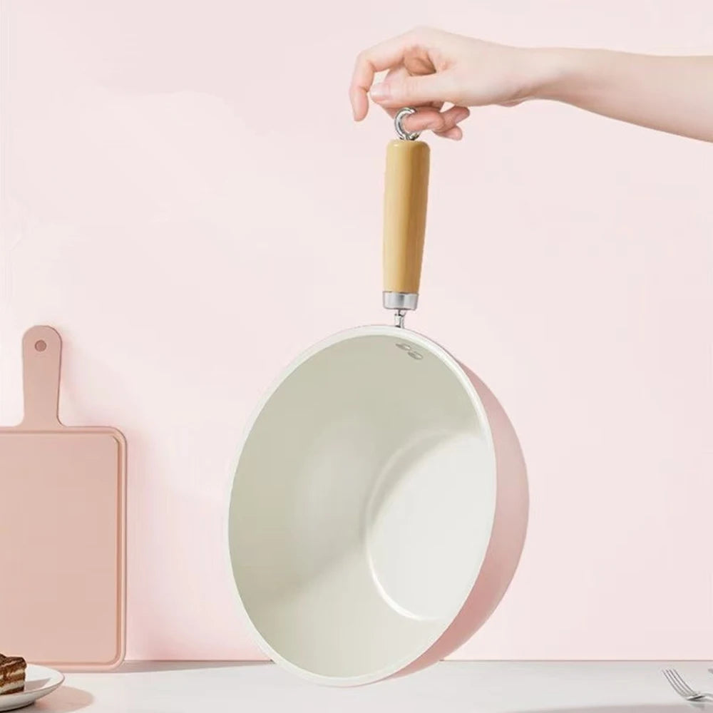 Mini poêle à frire antiadhésive en céramique, wok, poêle à œufs, steaks, crêpes, compatible tous feux (induction, gaz), ustensile de cuisine