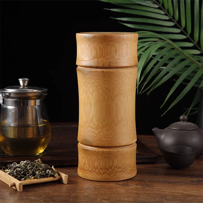 Boîte de rangement de thé en bambou naturel, boîte de rangement d'aliments, boîte de rangement de noix et d'épices, boîte de thé, pot organisateur écologique, récipients de cuisine