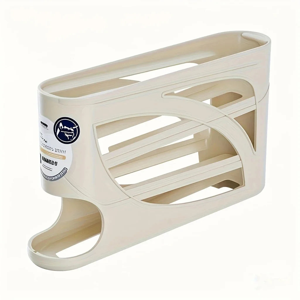 Contenedor rodante de 3 niveles para guardar huevos en la nevera, con capacidad para 24 huevos, estante organizador de gran capacidad para cocina y refrigerador