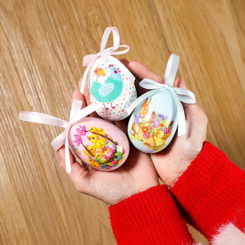 3 pièces Lapin Œufs de Pâques Panier Décoration de Pâques 7 cm Œufs en Mousse Décoration d'intérieur Guirlandes Déco de salle EVJF Décoration de Pâques 2024