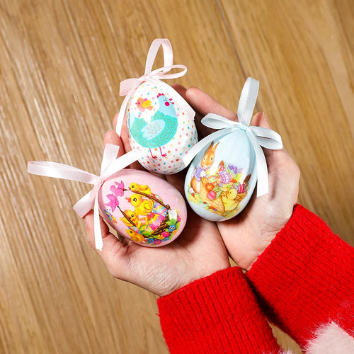 3 huevos de Pascua, conejito, decoración de Pascua, cesta, huevos de espuma de 7 cm, decoración del hogar, guirnaldas, despedida de soltera, decoración de habitación, decoración de Pascua 2024