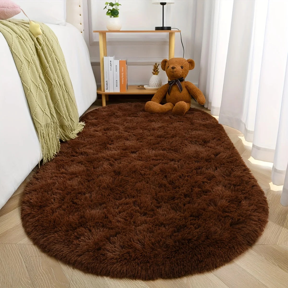 VIKAMA Alfombra de Seda Gris Densa Alfombra Cálida de Invierno para Dormitorio Alfombras de Cabecera Sala de Estar Sofá Alfombra Larga de Pelo Suave Tapete para el Hogar