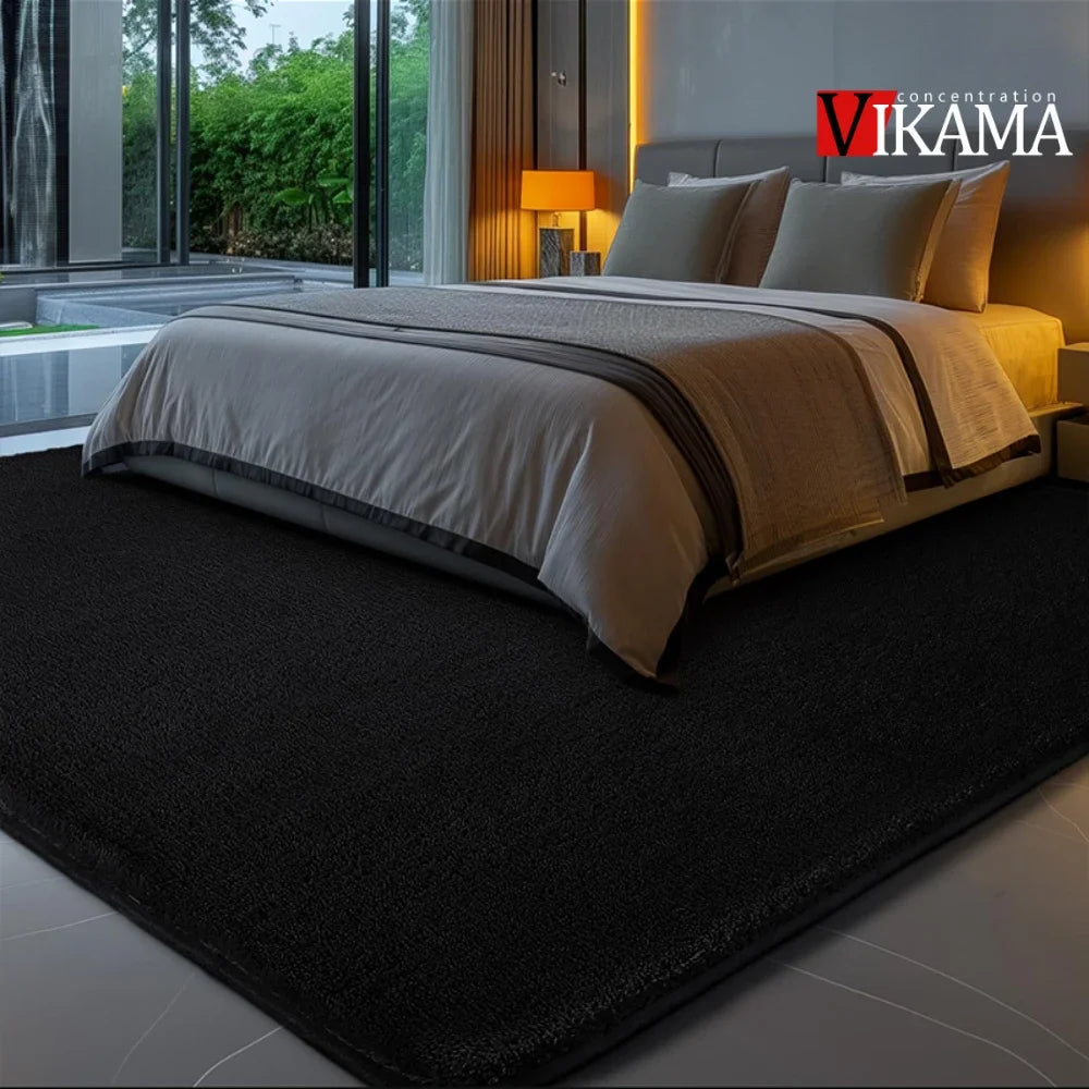 Alfombra minimalista de pelo largo de color liso VIKAMA, mullida y suave, para sala de estar, sofá, mesa de centro, alfombra para cuarto de niños, decoración del hogar