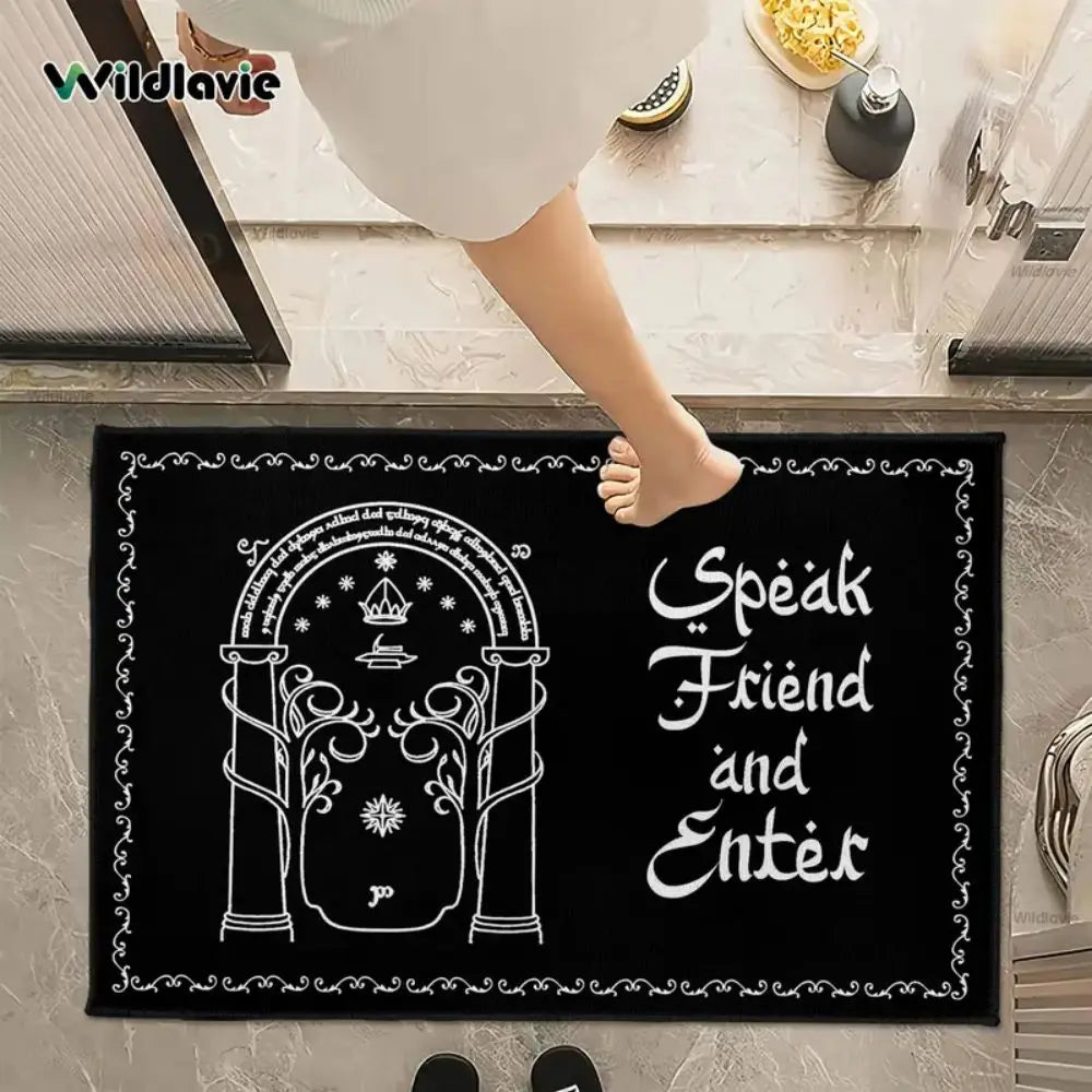 VIKAMA Alfombrilla tematica de El Señor de los Anillos Entrada Hobbit Arco Duradero Antideslizante Felpudo de Entrada Felpudo de Pasillo Alfombra de Baño Decoración del Hogar