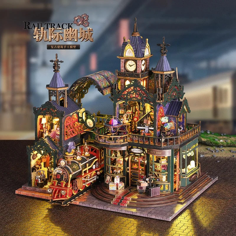 Rincón de lectura DIY - Callejón de ciudad de fantasía, sujetalibros de puzle 3D para estantería, idea de regalo creativa para Navidad y Black Friday