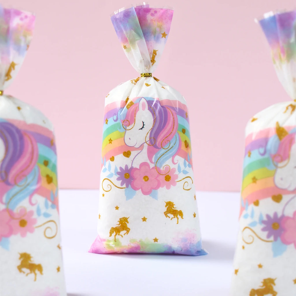 25/50/100 unidades de Bolsas de Embalaje de Caramelos de Unicornio Bolsas de Regalo con Temática de Unicornio para Fiesta de Cumpleaños de Niños, Baby Shower, Suministros para Fiestas de Boda