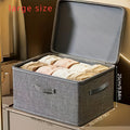 Caja de almacenamiento plegable multifuncional con cubierta de tela, caja de almacenamiento de edredones de gran capacidad, caja de almacenamiento de sujetadores, organizador de ropa interior