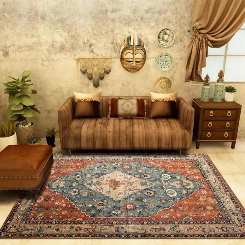VIKAMA Grand Tapis Nordique Salon Style Rétro Chambre Tapis de Sol Marocain Décoration Intérieure Canapé Table Basse Grand Tapis