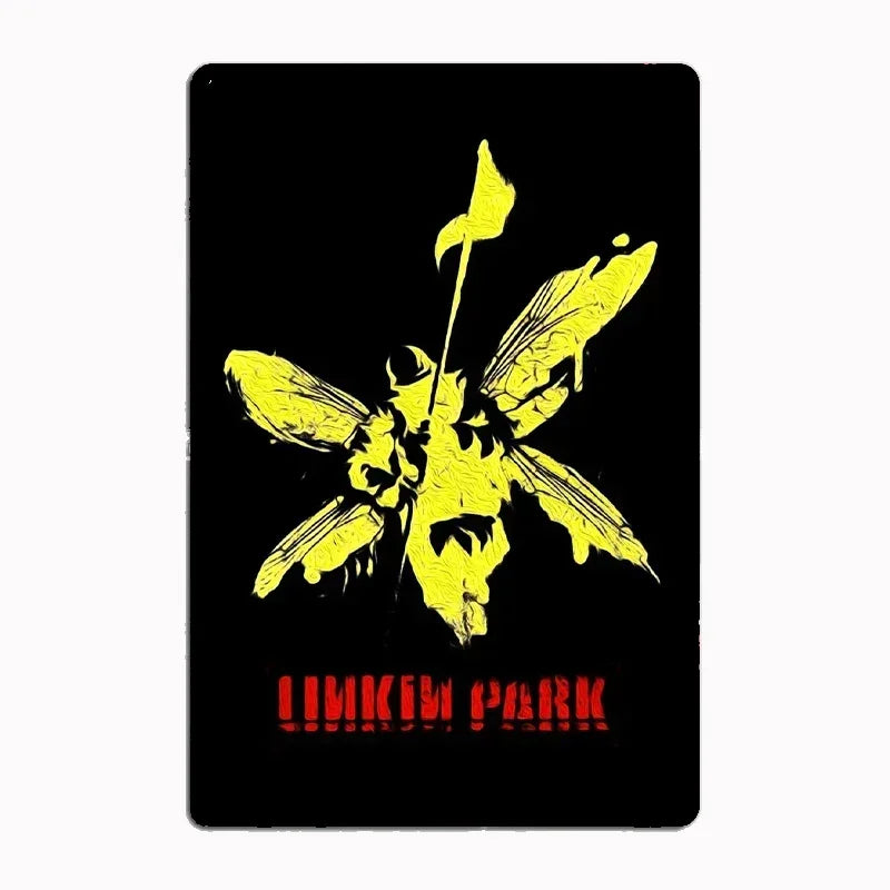 Linkin P-Park Tin Sign Plates by MusicCharmDecor - Retro Metal Posters with Iconic Lyrics & Stage Art, Stylish Design
