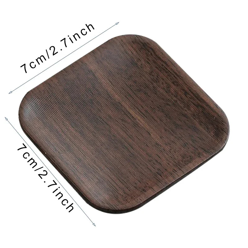Posavasos vintage de ébano, posavasos de madera con aislamiento térmico para tazas de té, café, leche, utensilios de cocina