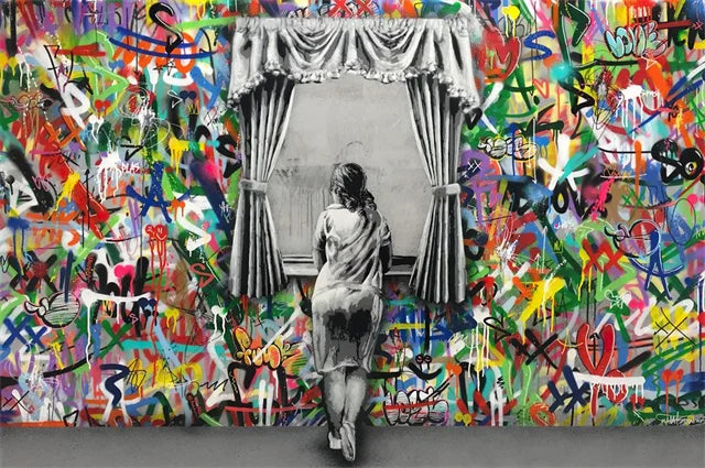 Banksy Street Art Canvas Paintings Sneakers Mouth Ballon Girl Graffiti Pop Art Posters Prints Cuadros Wall Art Home Decoration